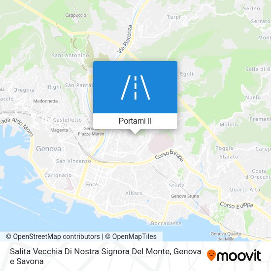 Mappa Salita Vecchia Di Nostra Signora Del Monte