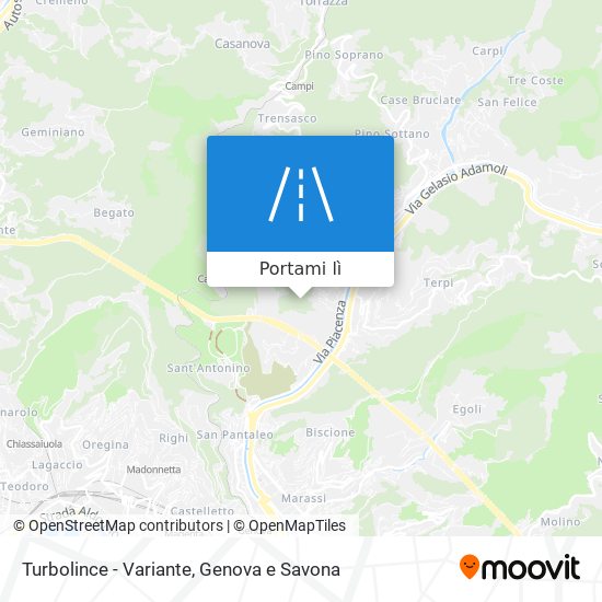 Mappa Turbolince - Variante