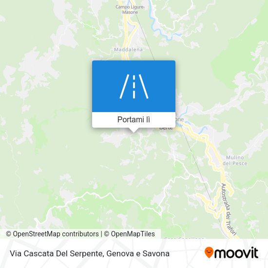 Mappa Via Cascata Del Serpente