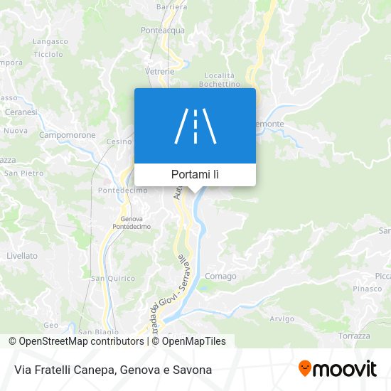 Mappa Via Fratelli Canepa