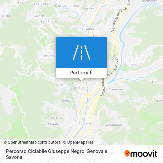 Mappa Percorso Ciclabile Giuseppe Negro