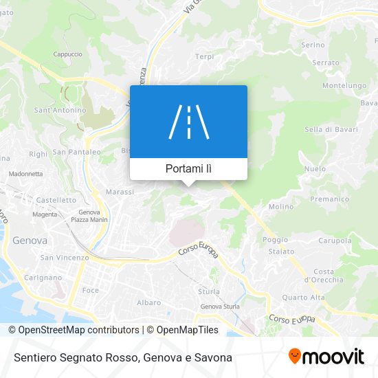 Mappa Sentiero Segnato Rosso