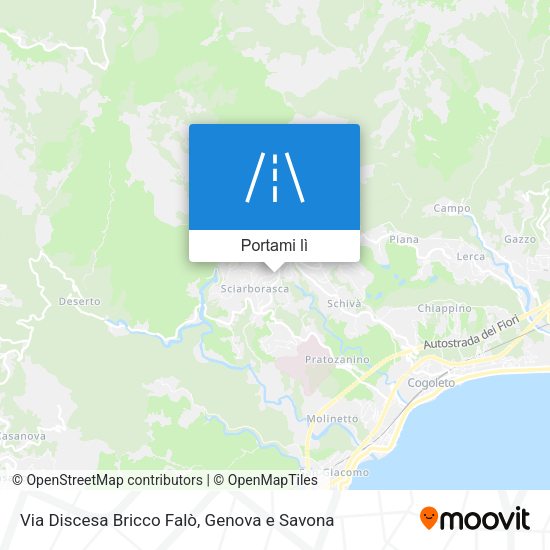 Mappa Via Discesa Bricco Falò