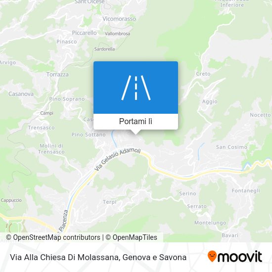 Mappa Via Alla Chiesa Di Molassana
