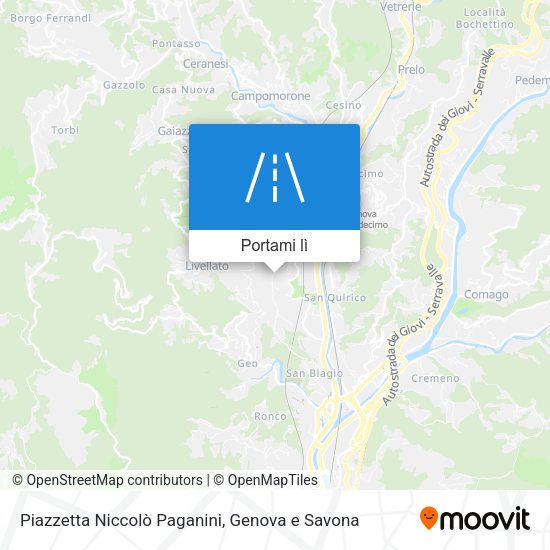 Mappa Piazzetta Niccolò Paganini