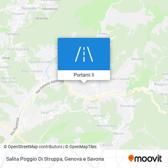 Mappa Salita Poggio Di Struppa