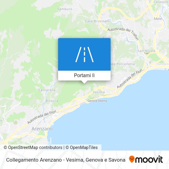 Mappa Collegamento Arenzano - Vesima