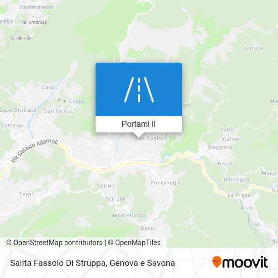 Mappa Salita Fassolo Di Struppa