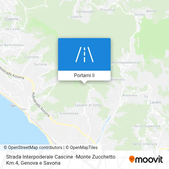Mappa Strada Interpoderale Cascine -Monte Zucchetto Km.4