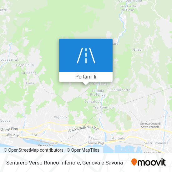 Mappa Sentirero Verso Ronco Inferiore