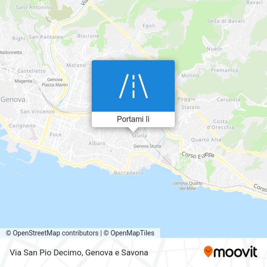 Mappa Via San Pio Decimo