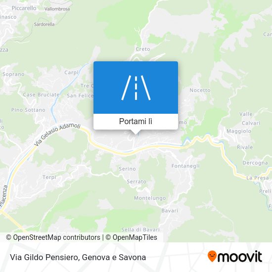 Mappa Via Gildo Pensiero