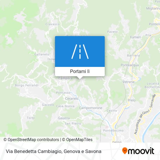 Mappa Via Benedetta Cambiagio