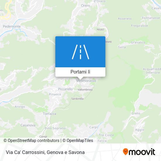 Mappa Via Ca' Carrossini