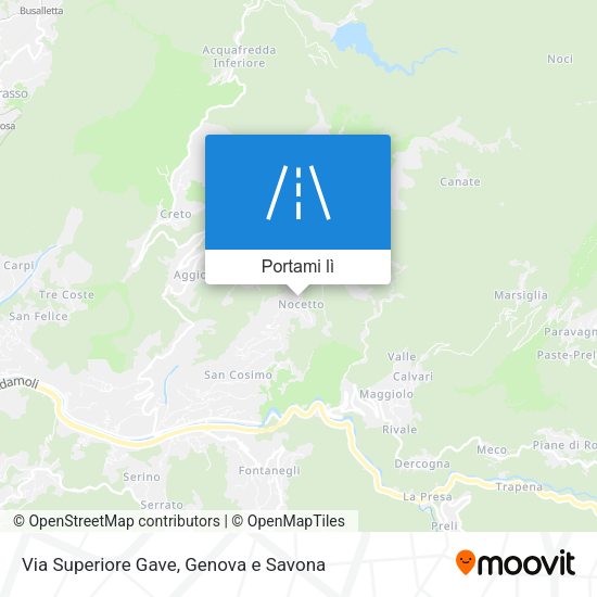 Mappa Via Superiore Gave