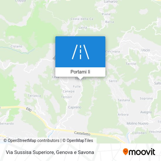 Mappa Via Sussisa Superiore