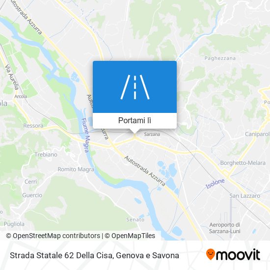 Mappa Strada Statale 62 Della Cisa