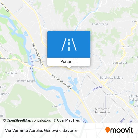 Mappa Via Variante Aurelia