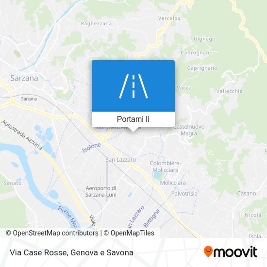 Mappa Via Case Rosse