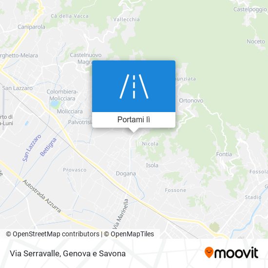 Mappa Via Serravalle