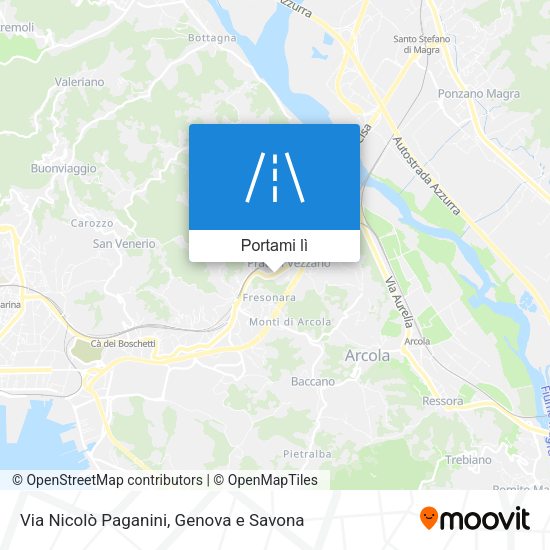 Mappa Via Nicolò Paganini