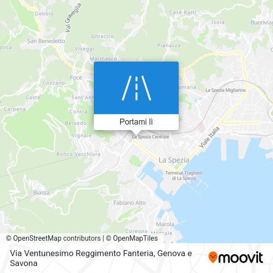 Mappa Via Ventunesimo Reggimento Fanteria