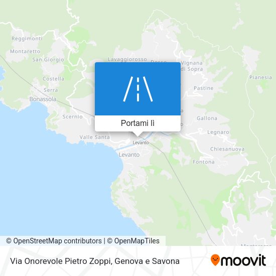 Mappa Via Onorevole Pietro Zoppi