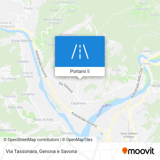 Mappa Via Tassonara