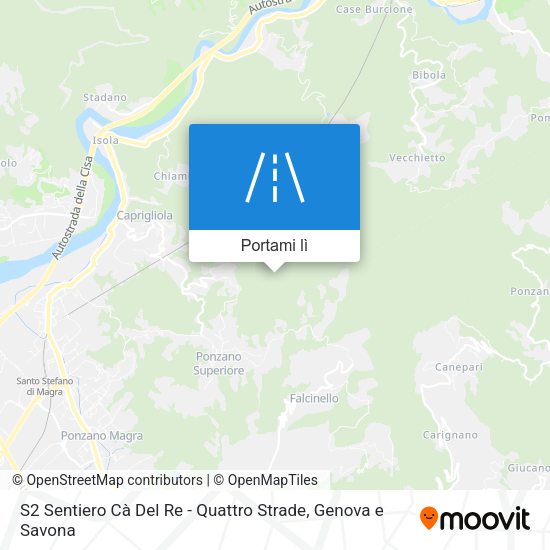 Mappa S2 Sentiero Cà Del Re - Quattro Strade