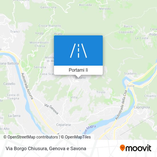 Mappa Via Borgo Chiusura