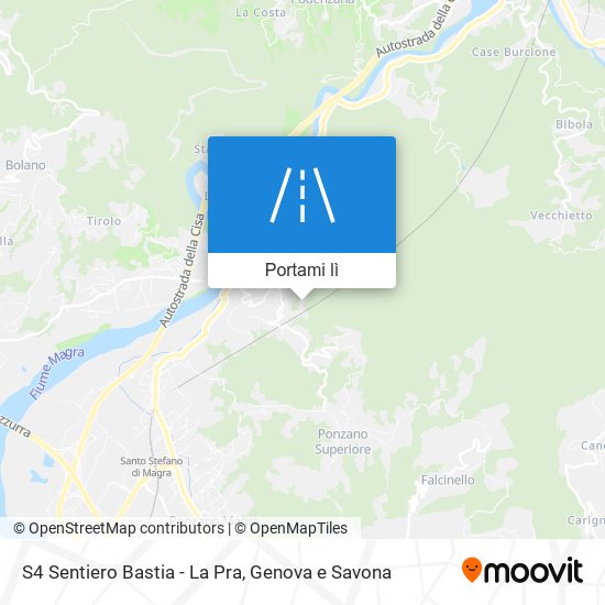 Mappa S4 Sentiero Bastia - La Pra