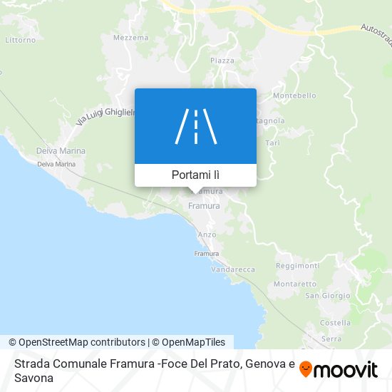 Mappa Strada Comunale Framura -Foce Del Prato