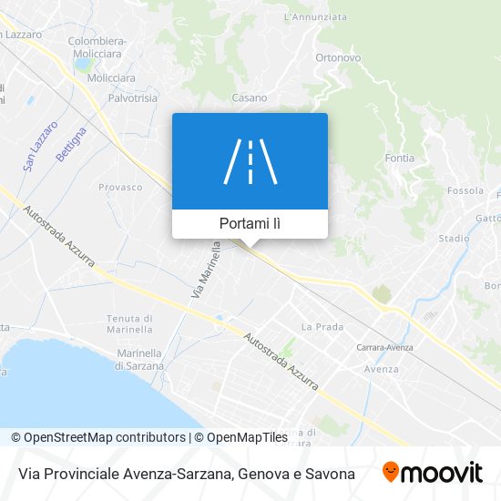 Mappa Via Provinciale Avenza-Sarzana