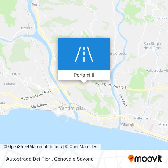 Mappa Autostrada Dei Fiori