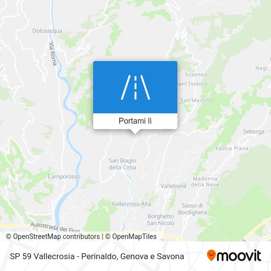 Mappa SP 59 Vallecrosia - Perinaldo