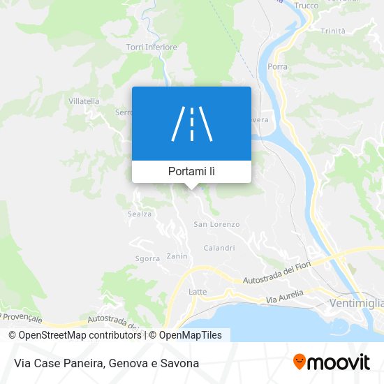 Mappa Via Case Paneira