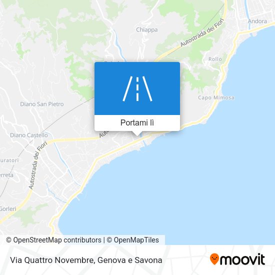 Mappa Via Quattro Novembre