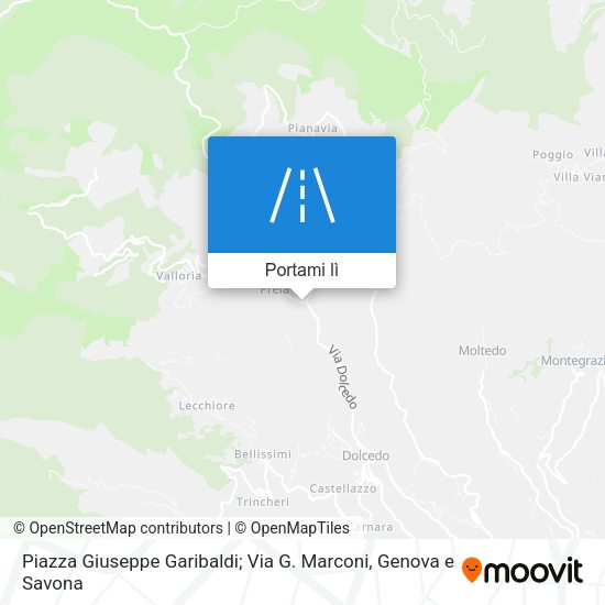 Mappa Piazza Giuseppe Garibaldi; Via G. Marconi