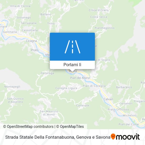 Mappa Strada Statale Della Fontanabuona