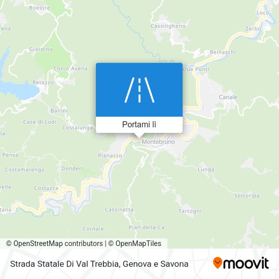 Mappa Strada Statale Di Val Trebbia