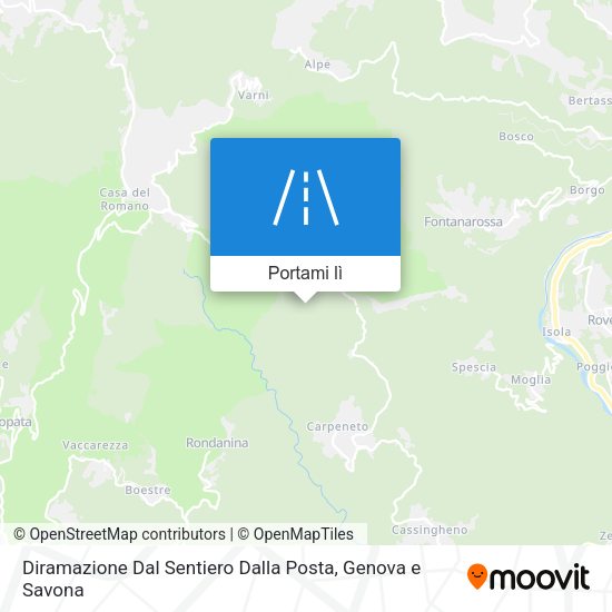 Mappa Diramazione Dal Sentiero Dalla Posta