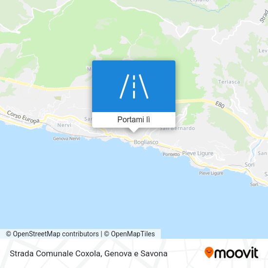 Mappa Strada Comunale Coxola