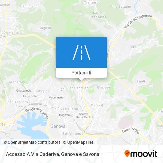 Mappa Accesso A Via Caderiva