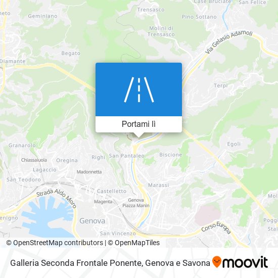 Mappa Galleria Seconda Frontale Ponente