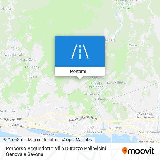 Mappa Percorso Acquedotto Villa Durazzo Pallavicini