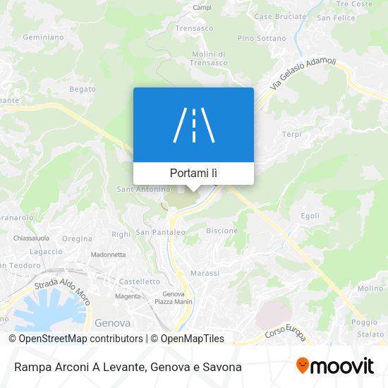 Mappa Rampa Arconi A Levante
