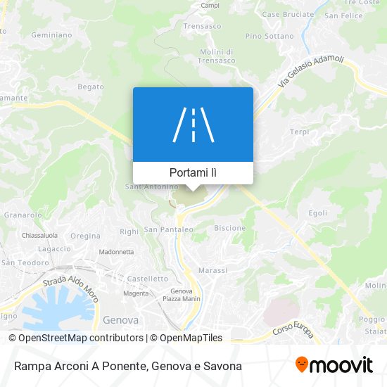 Mappa Rampa Arconi A Ponente