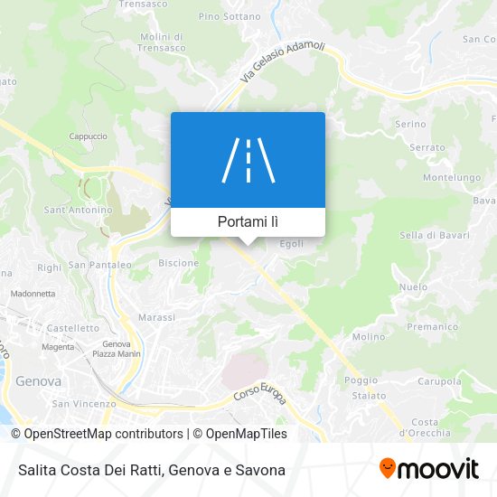 Mappa Salita Costa Dei Ratti