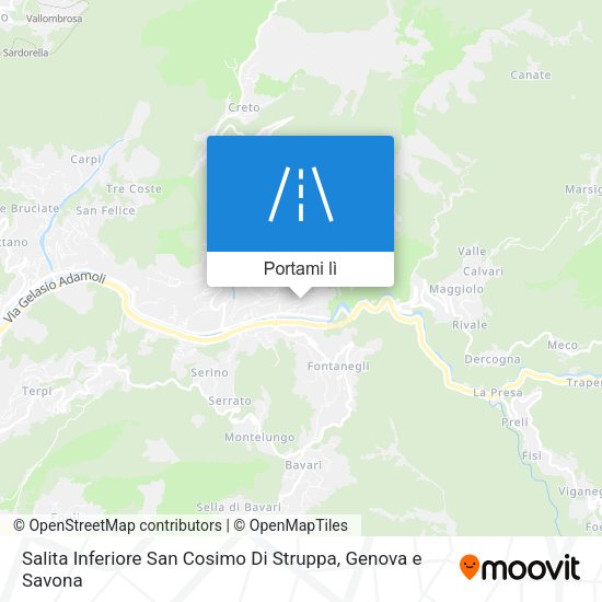 Mappa Salita Inferiore San Cosimo Di Struppa