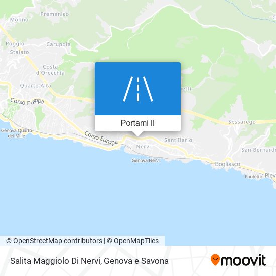 Mappa Salita Maggiolo Di Nervi